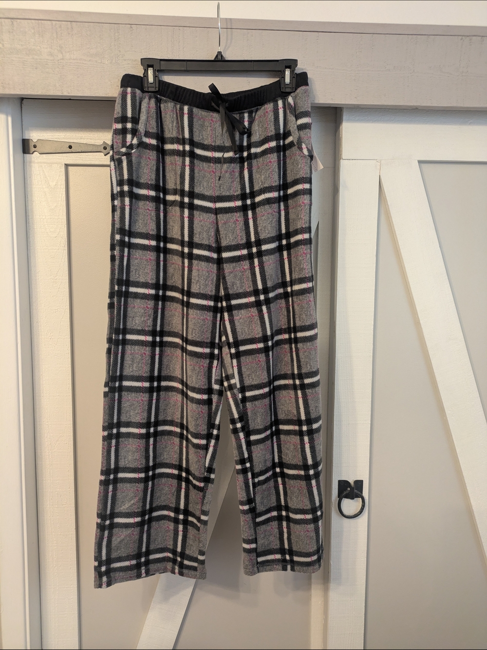 Women's L Plaid Lounge Pants Super Span Soft Stretch PJ Pants Jaclyn Intimates